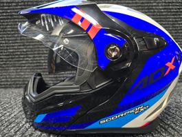 Casque Scorpion ADX-1 Lontano blanc/bleu/rouge