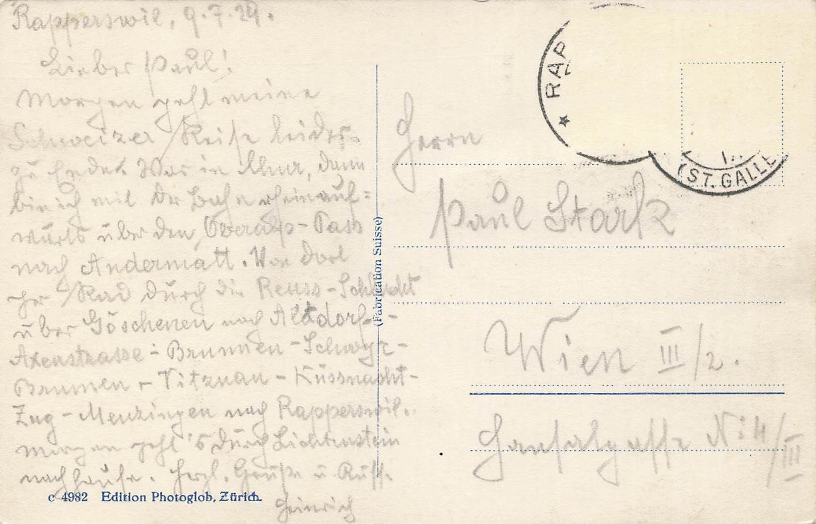 Cartoline postali: Rapperswil – Usato da Biasca venduto da Blenio71 1