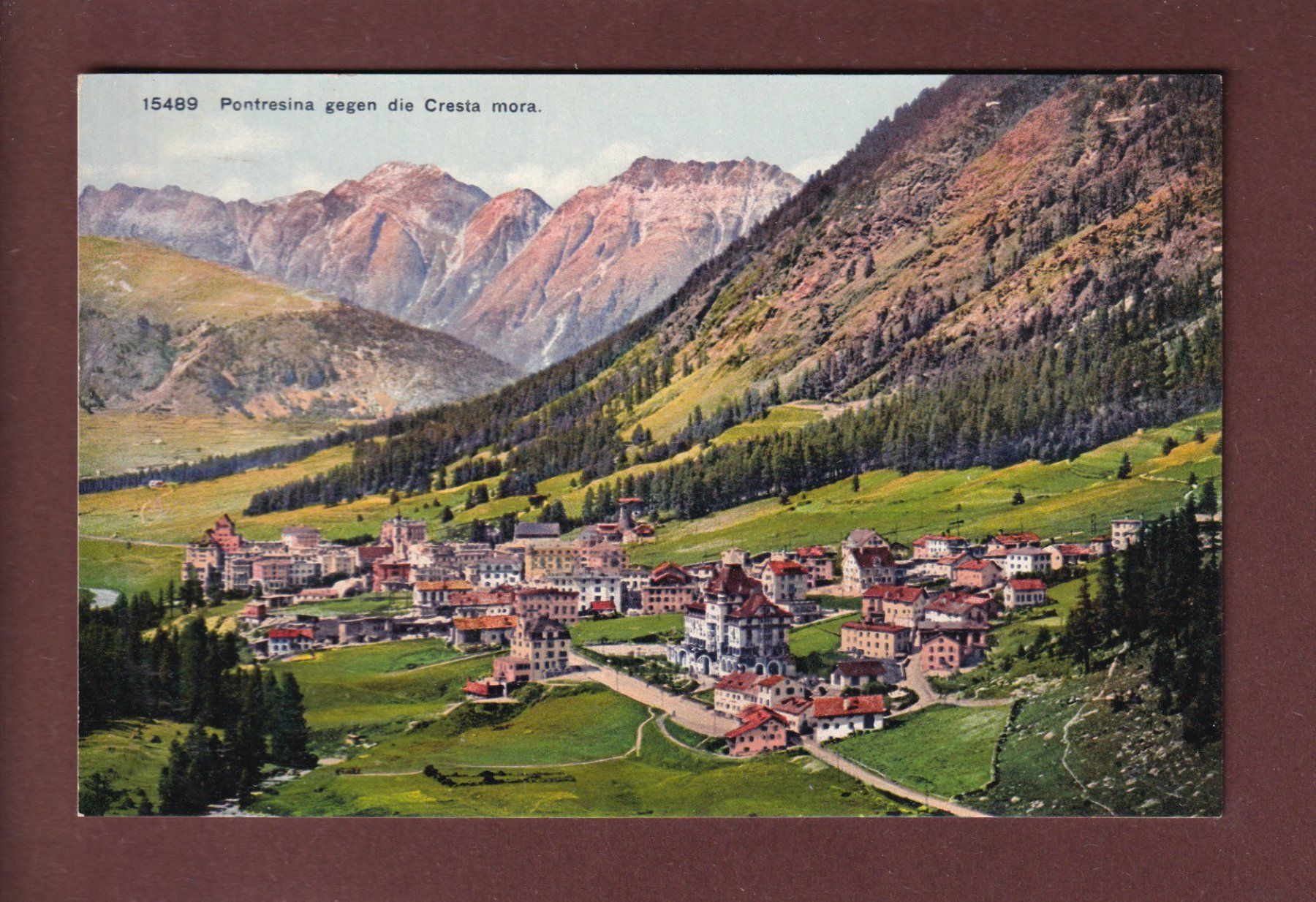 Cartoline postali: PONTRESINA gegen die Crasta Mora – Usato da Pully venduto da nicecards