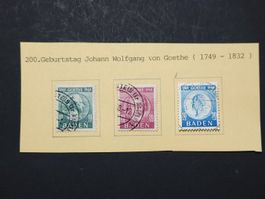 Franzö Zone Baden Mi-Nr.47-49 gestempelt Hochwert Geprüft