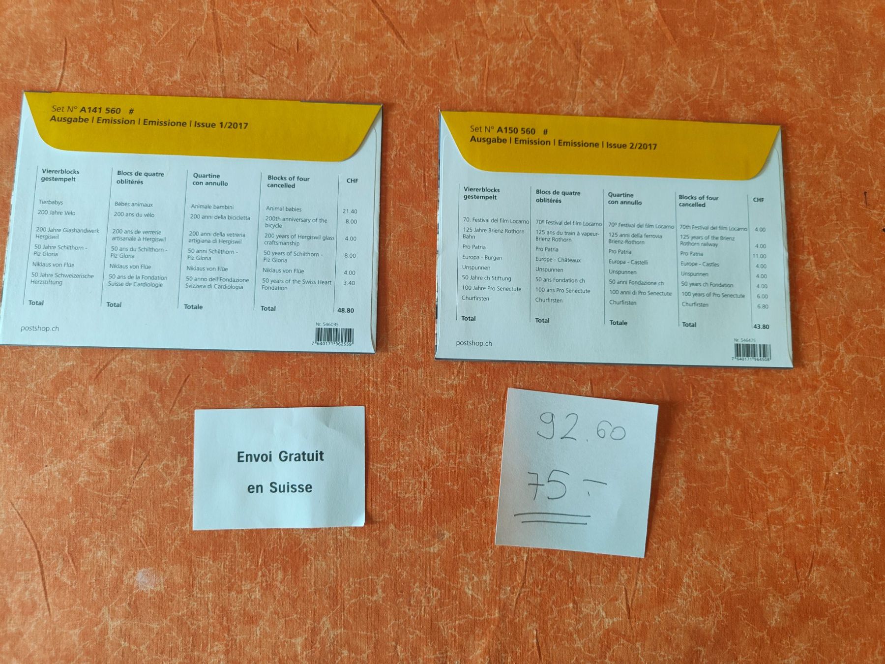 Tutti i francobolli: timbres 2017 blocs de 4 oblitérés – Nuovo e nell'imballaggio originale da Gryon venduto da Jessicaj87