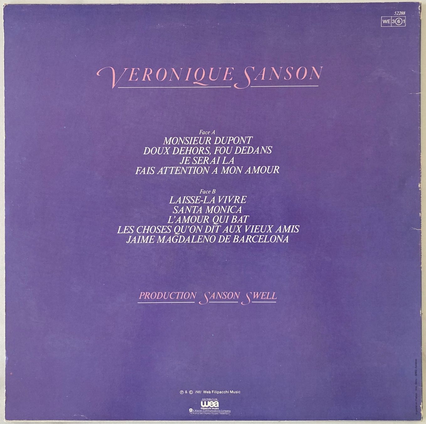 Dischi in vinile: VERONIQUE SANSON - LAISSE-LA VIVRE – Usato da Bottens venduto da hotter-than-hell 1