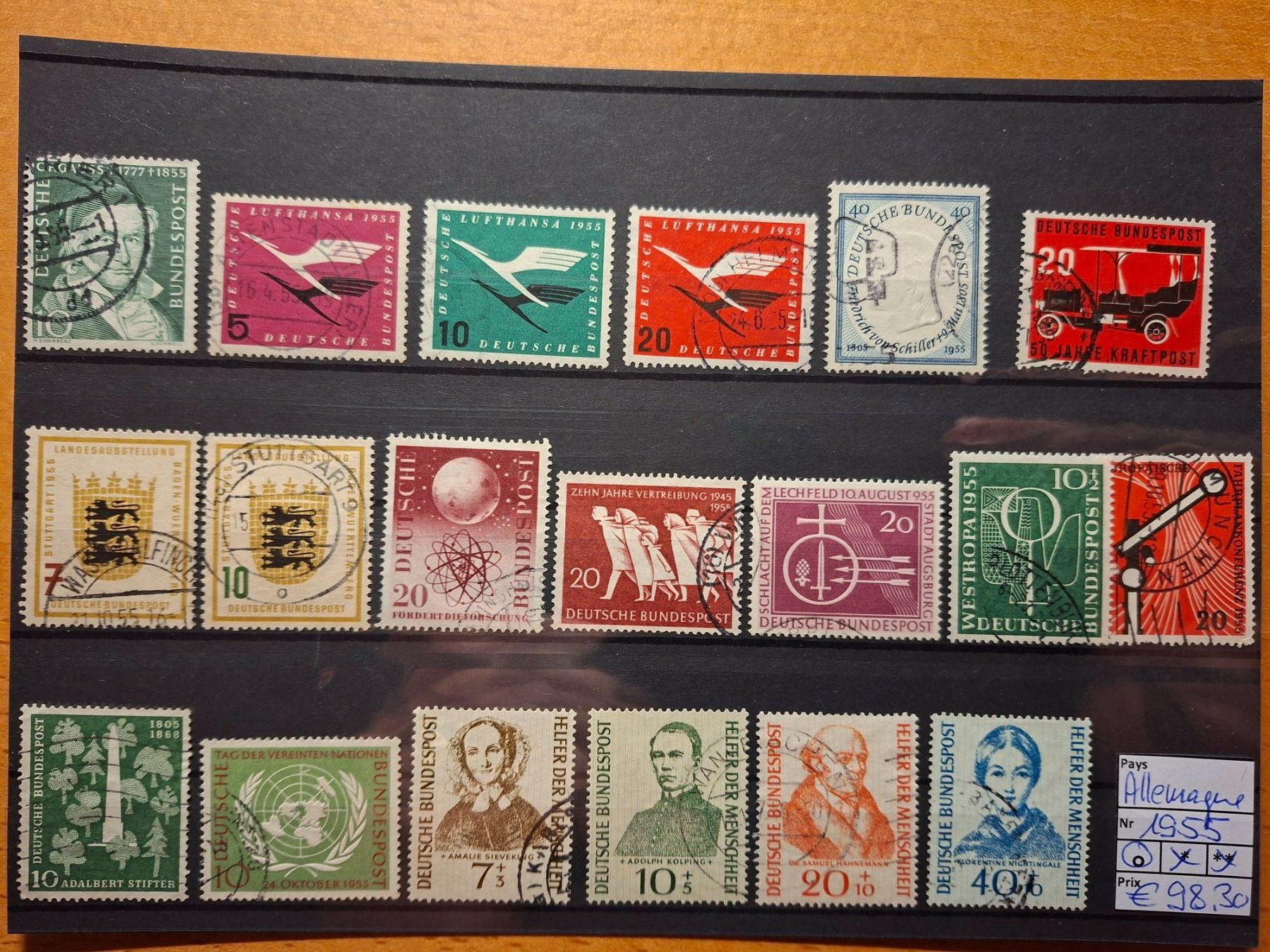 Tutti i francobolli: BRD° / RFA° 1955 – Usato da Confignon venduto da Alfda2000