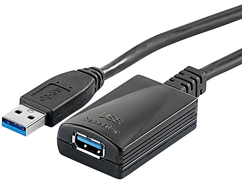Kabel: USB-3.0-Kabel 5 Meter, mit Verstärker – Neu und originalverpackt aus Giubiasco von softmail