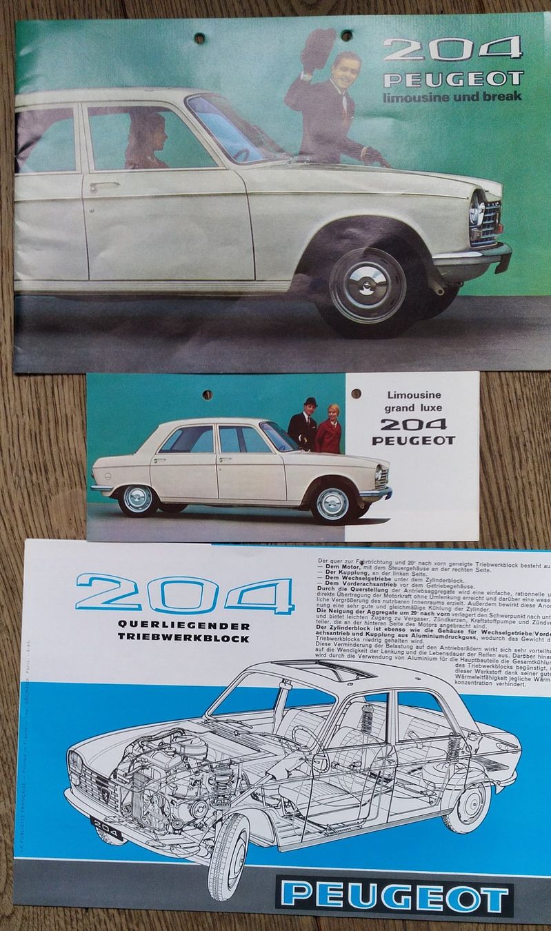 Documenti: Peugeot 204 Prospekte – Usato da Safenwil venduto da efclassics