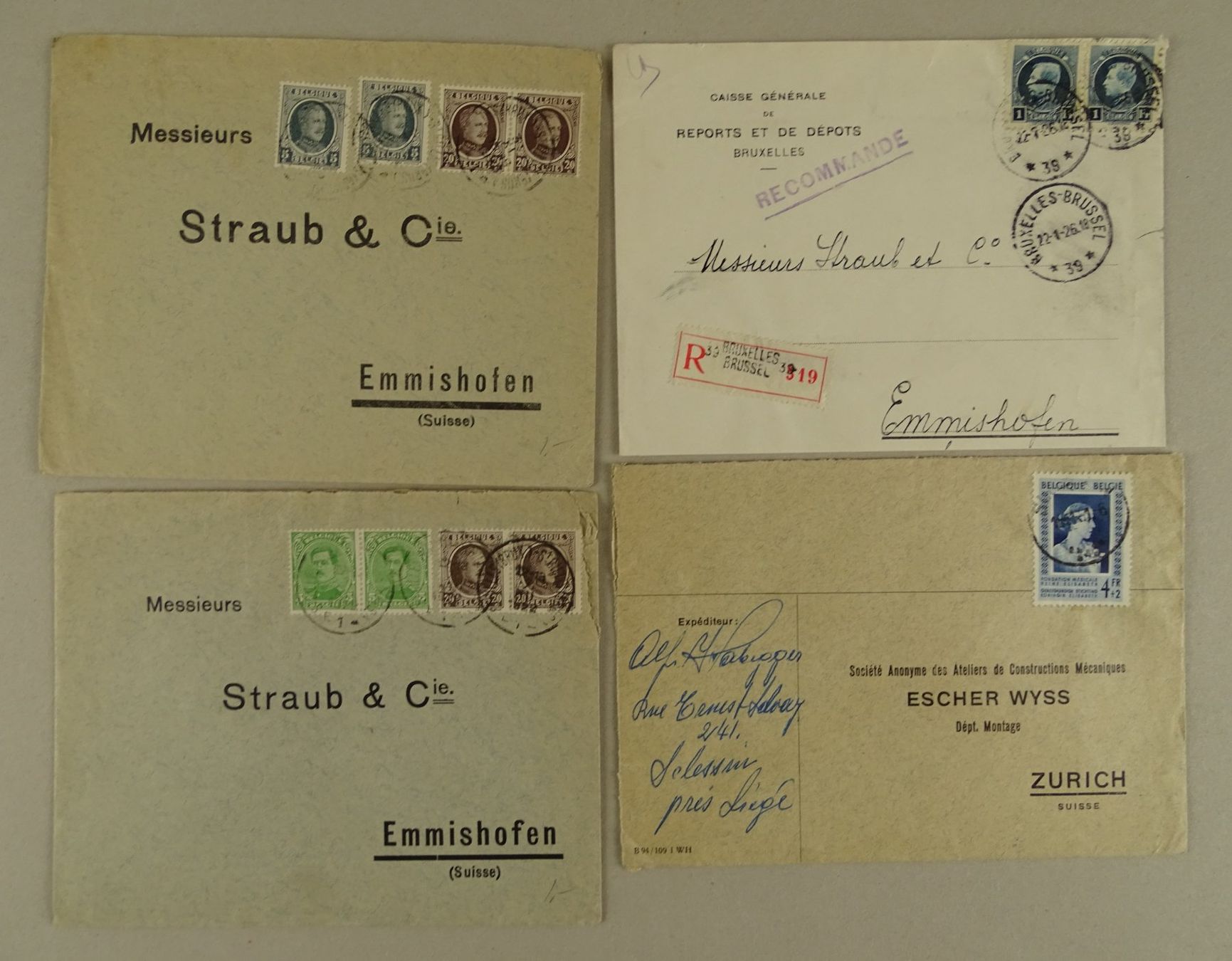 Alle Briefmarken: BELGIEN, 18 ÄLTERE BEDARFSBRIEFE – Gebraucht aus Grüningen von Kartensammler 1