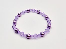 Damenarmband Swarovski Kristalle in Violet Perlen in Lila