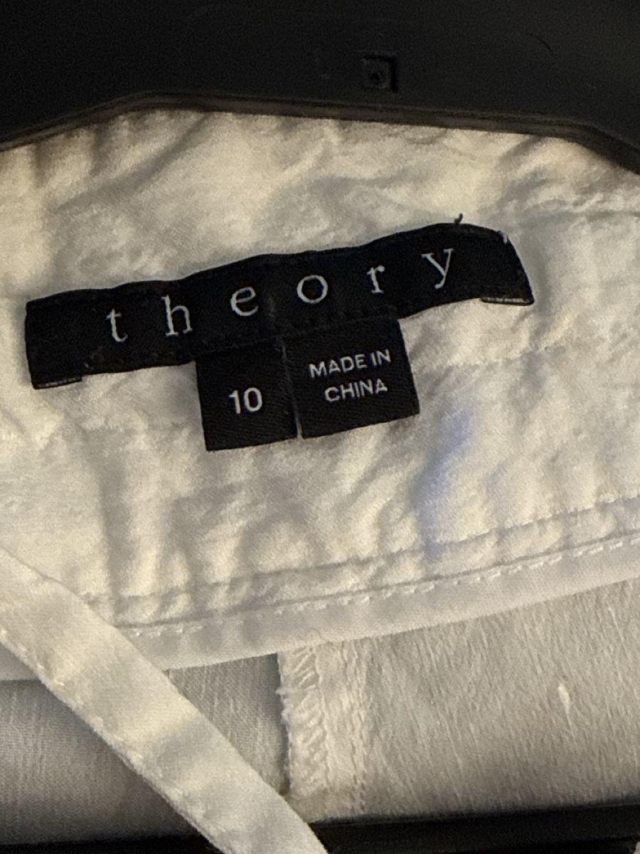 Theory Pantaloni: Theory Pants size 10 white linen blend – Usato da Geneve venduto da fed_grg5 2
