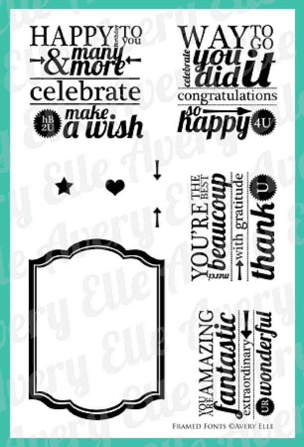 Timbri: Avery Elle Stamp ** Framed Fonts  ** – Nuovo e nell'imballaggio originale da Rubigen venduto da rofi100 4