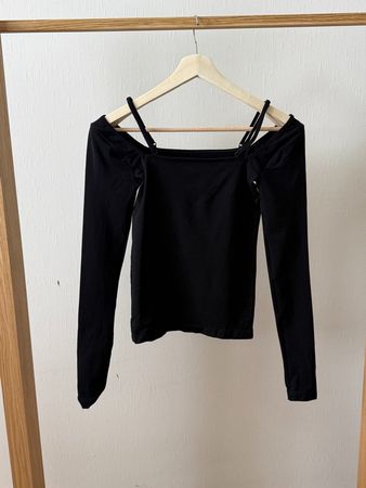 Helmut Lang Off-Shoulder Top Schwarz - Gr. XS/S
