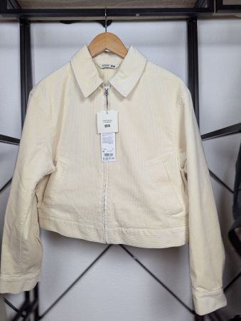 Veste courte UNIQLO velours côtelé 01 Blanc Cassé Neuf M