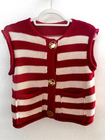 ZARA STRICKWESTE ROT-WEISS