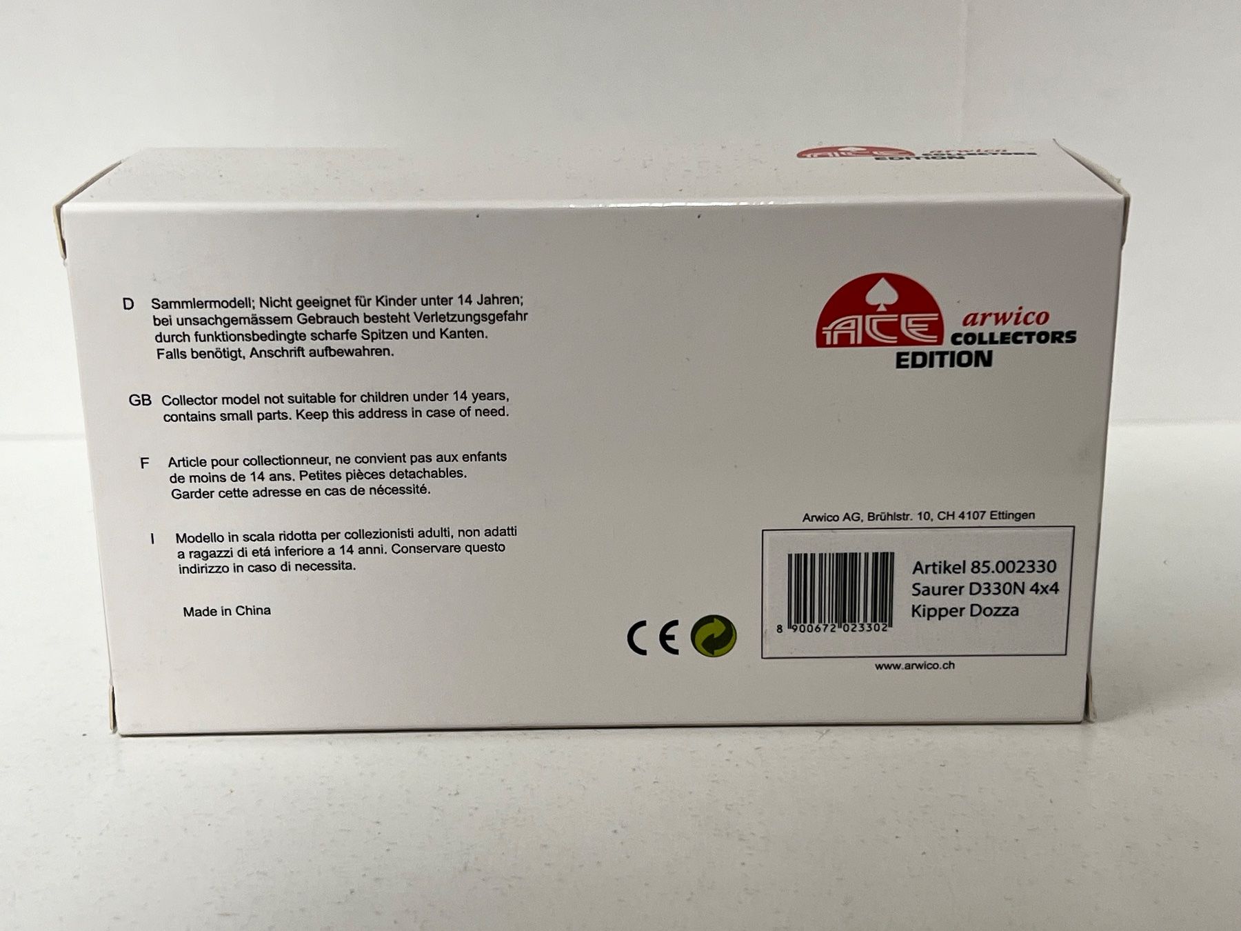 Modellini di ferrovie: Arwico 1:87 Saurer D330N 4x4 Kipper Dozza – Nuovo e nell'imballaggio originale da Geroldswil venduto da TopTrain54 3