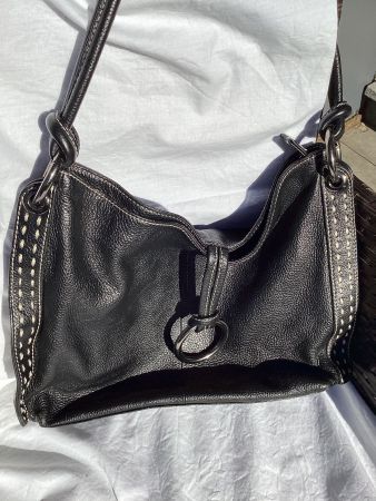 Grand sac en cuir noir