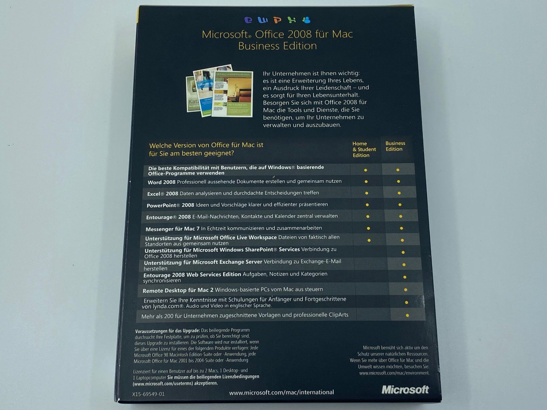 Microsoft Software: Microsoft Office 2008 Business Edition MAC Upgrade – Usato da Langwiesen venduto da Restposten-24 1