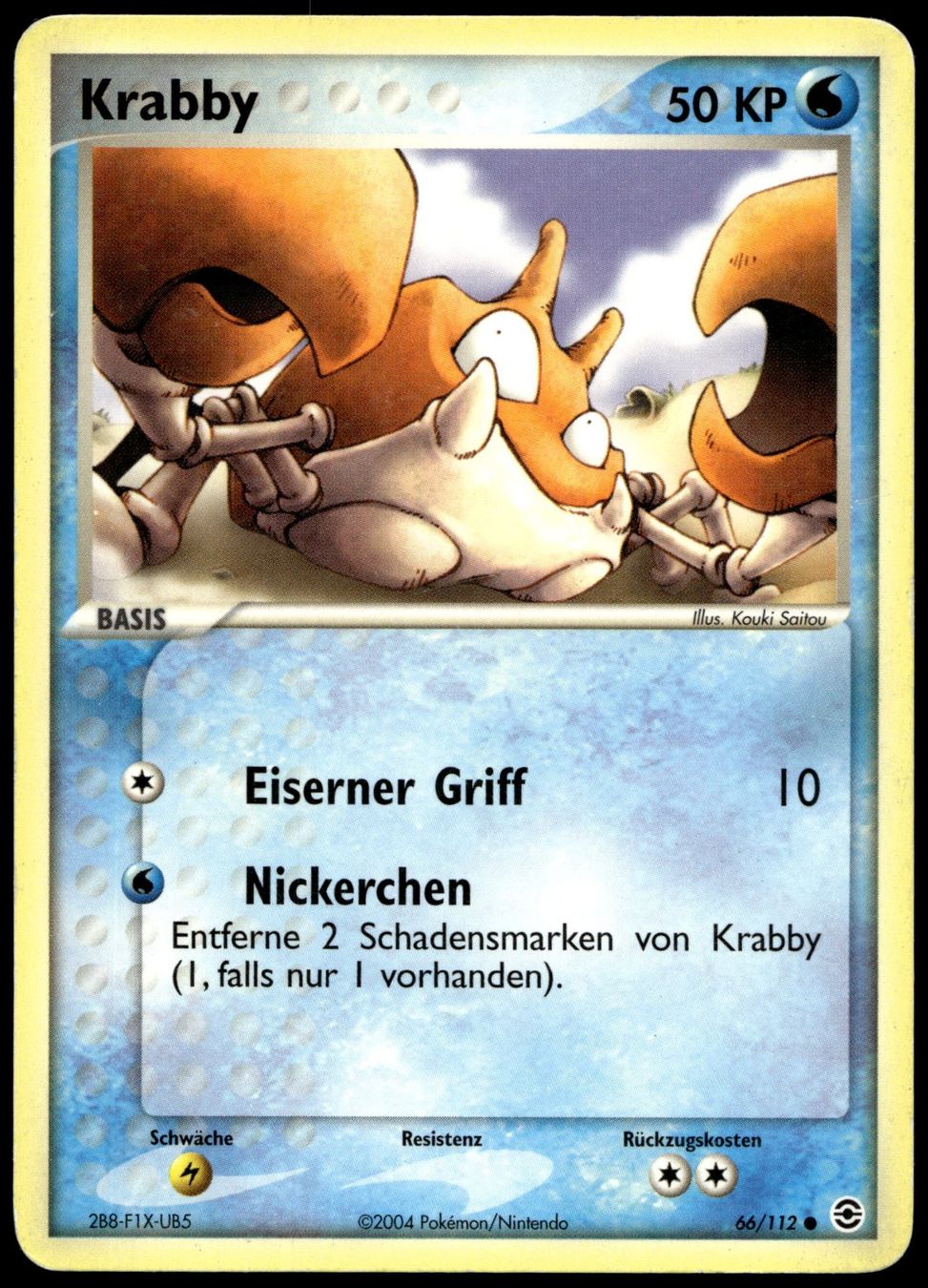 Pokémon Carte collezionabili: Krabby 66/112 Pokémon EX Fire Red & Green Leaf – Usato da Uster venduto da Madame_Cards
