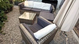 Hochwertige Rattan Garten Lounge mit Sessel