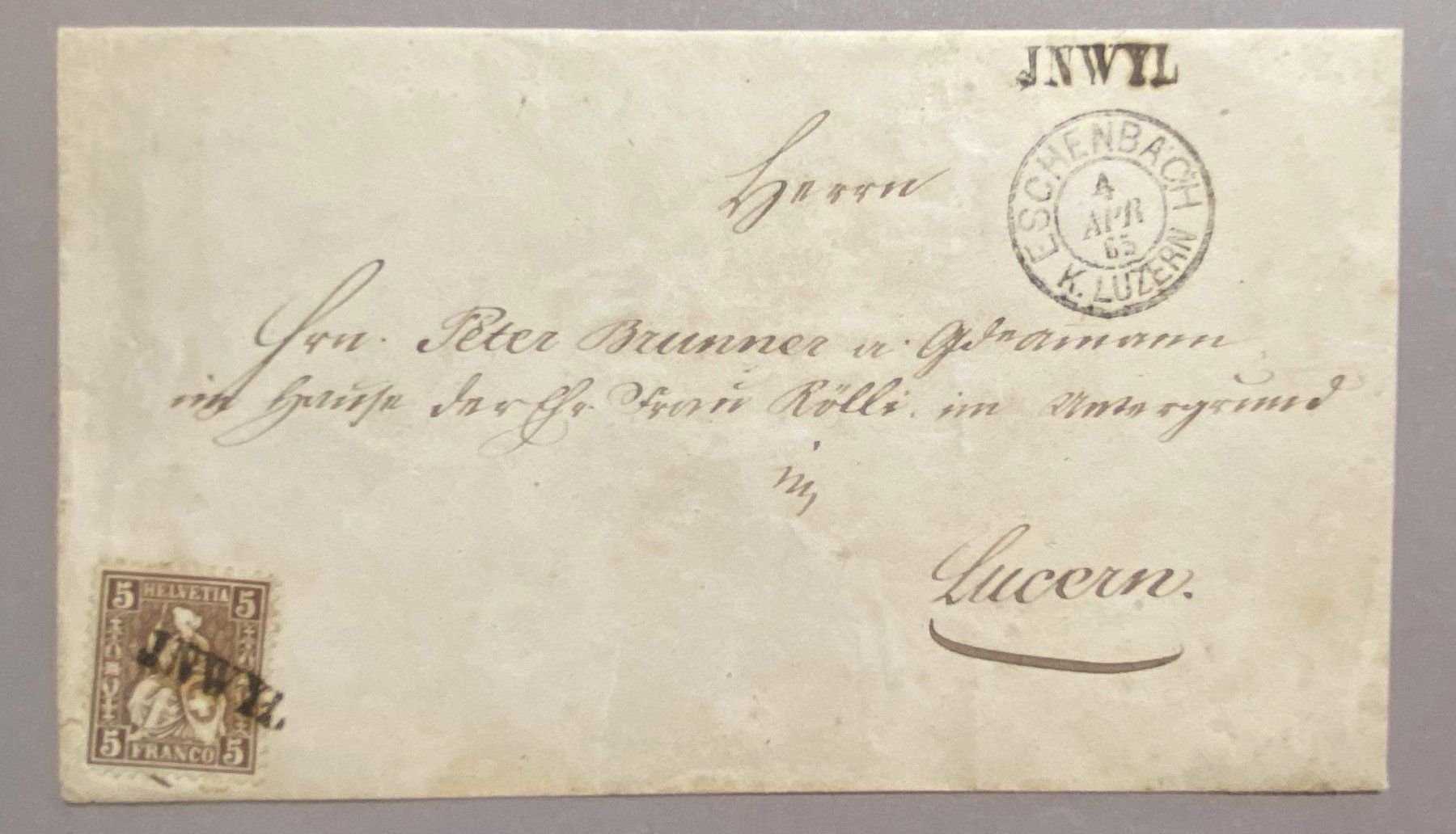 Tutti i francobolli: 30 Brief Inwyl LU mit  Stabstempel Postablage INWYL – Usato da Steinhausen venduto da yukon26