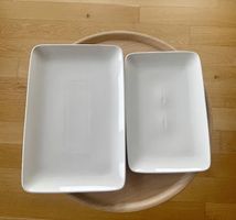 2 weisse Servierplatten, rechteckig, Top Zustand!
