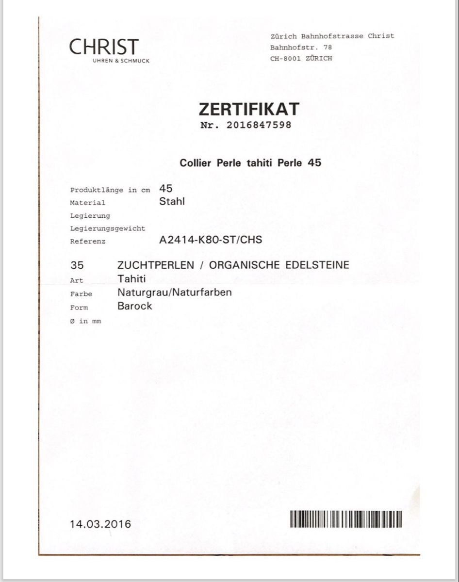 Colliers: Christ Tahiti Perlen Collier – D'occasion à Rickenbach Sulz par Selina9 3