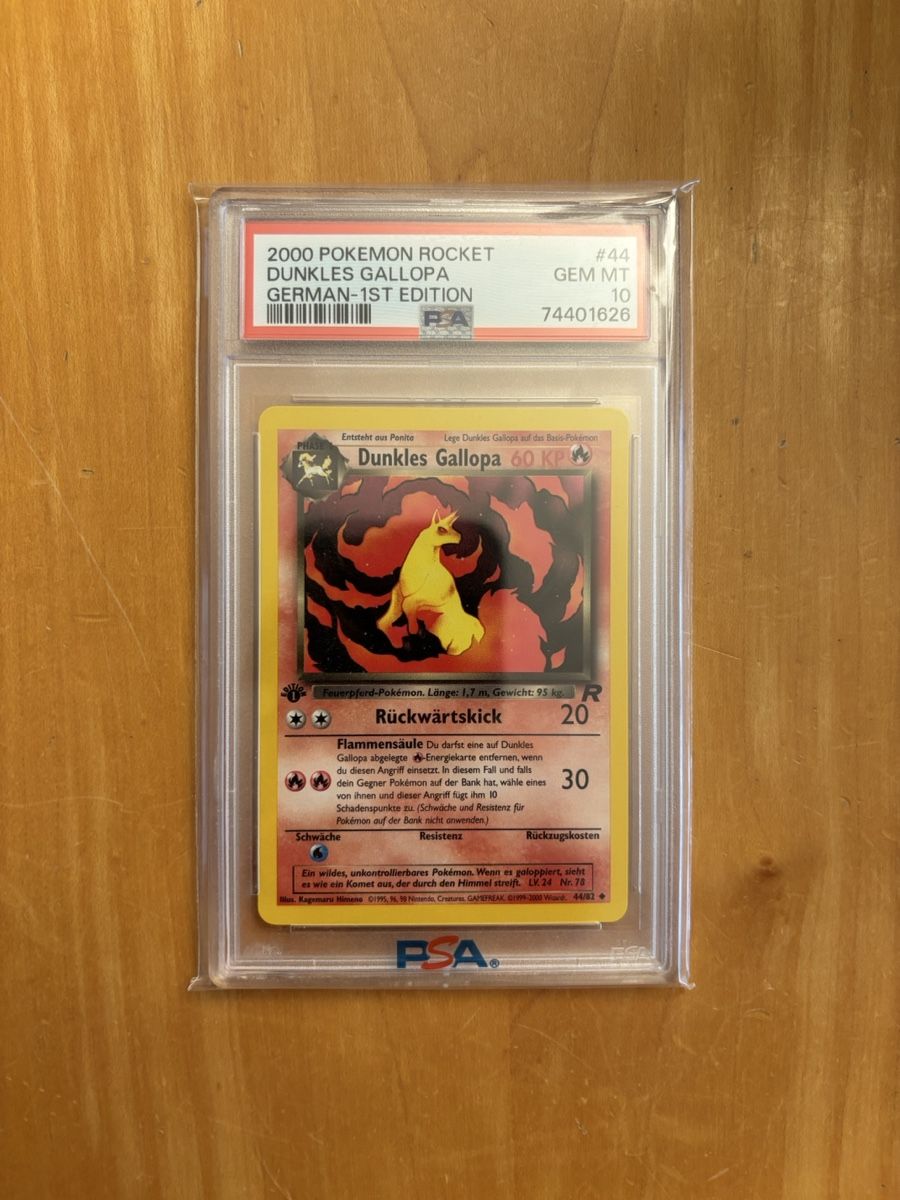 Pokémon Carte collezionabili: Pokemon Dunkles Gallopa 1st Edition PSA 10 – Nuovo e nell'imballaggio originale da Dättwil AG venduto da indeed22