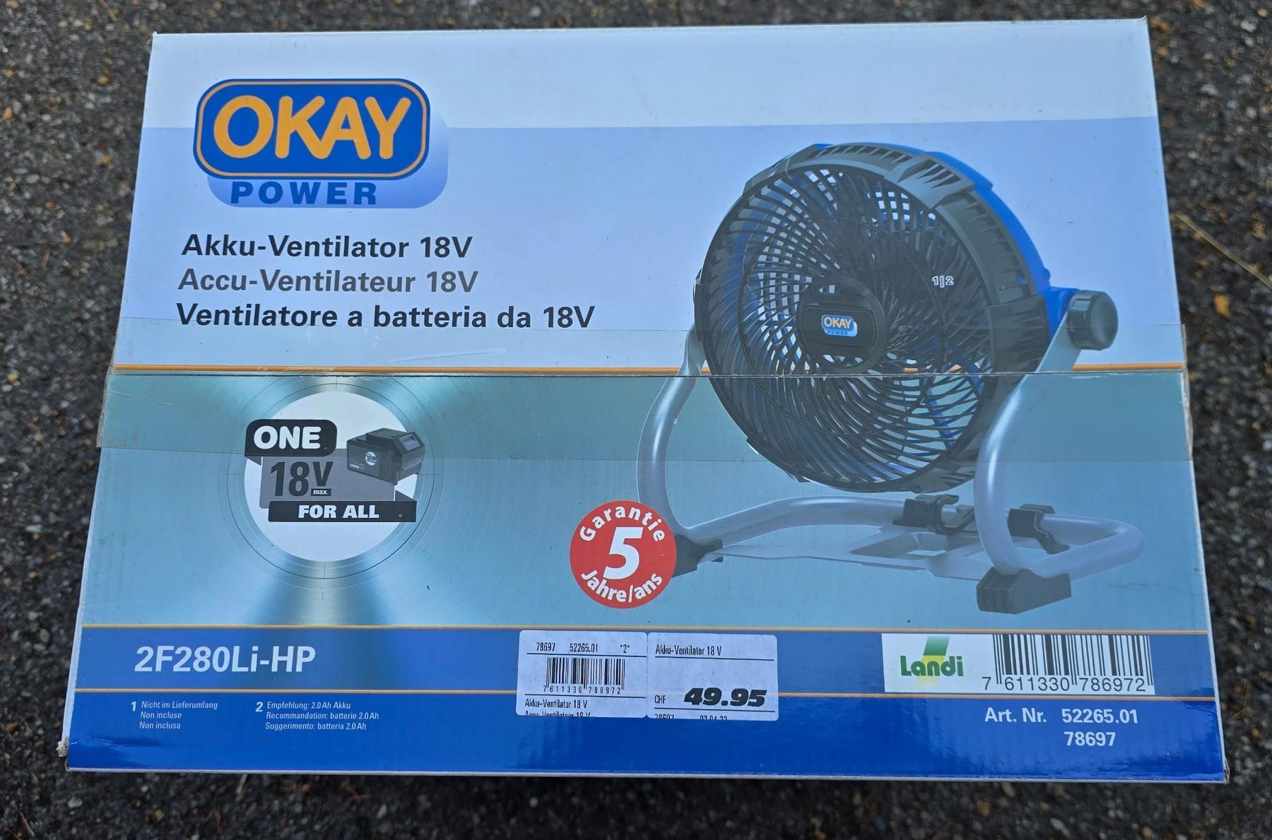 Ventilateurs: Akku-Ventilator 18V Neu und OVP – Neuf avec emballage d'origine à Dussnang par kevin0812 2