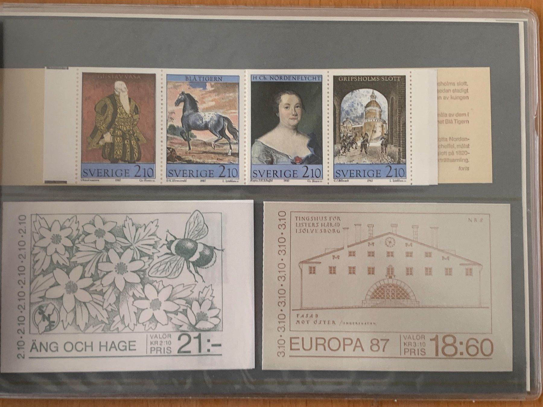 Tutti i francobolli: Schweden Suède 1987 - Swedish Stamp Booklets - Complete Set – Nuovo e nell'imballaggio originale da Chavornay venduto da 4dphila 2