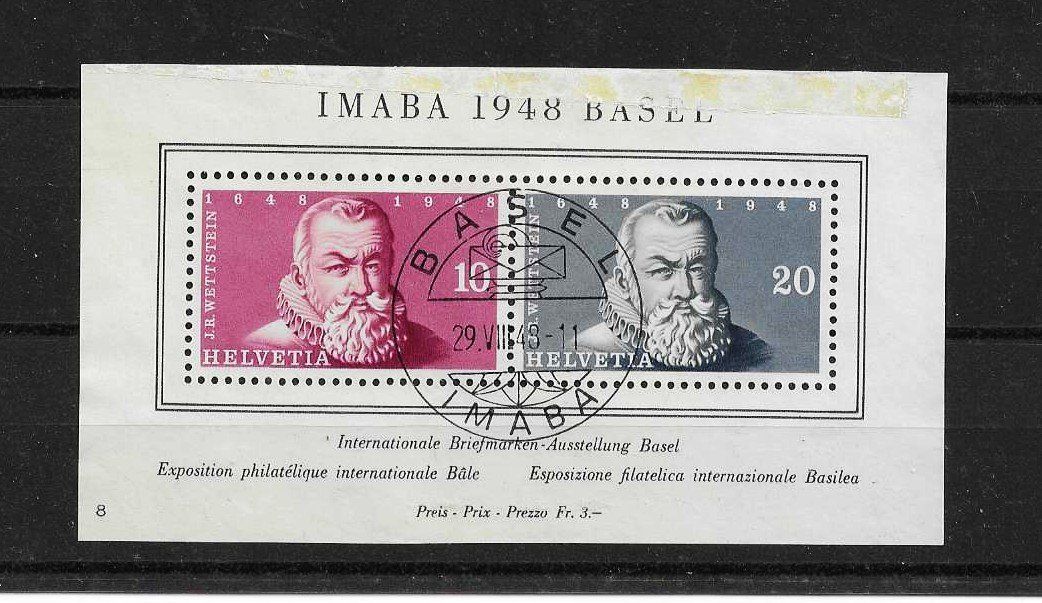 Alle Briefmarken: BASEL IMABA BLOCK bzw. EINZELWERTE 1948 – Gebraucht aus Schlossrued von Aronliam