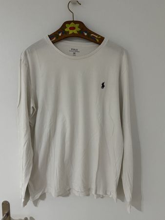 Polo Ralph Lauren Shirt, Langarm, Weiss, Gr. M, y2k, classic