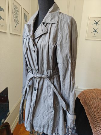 Le Phare de la Baleine grey trench rain jacket XL L