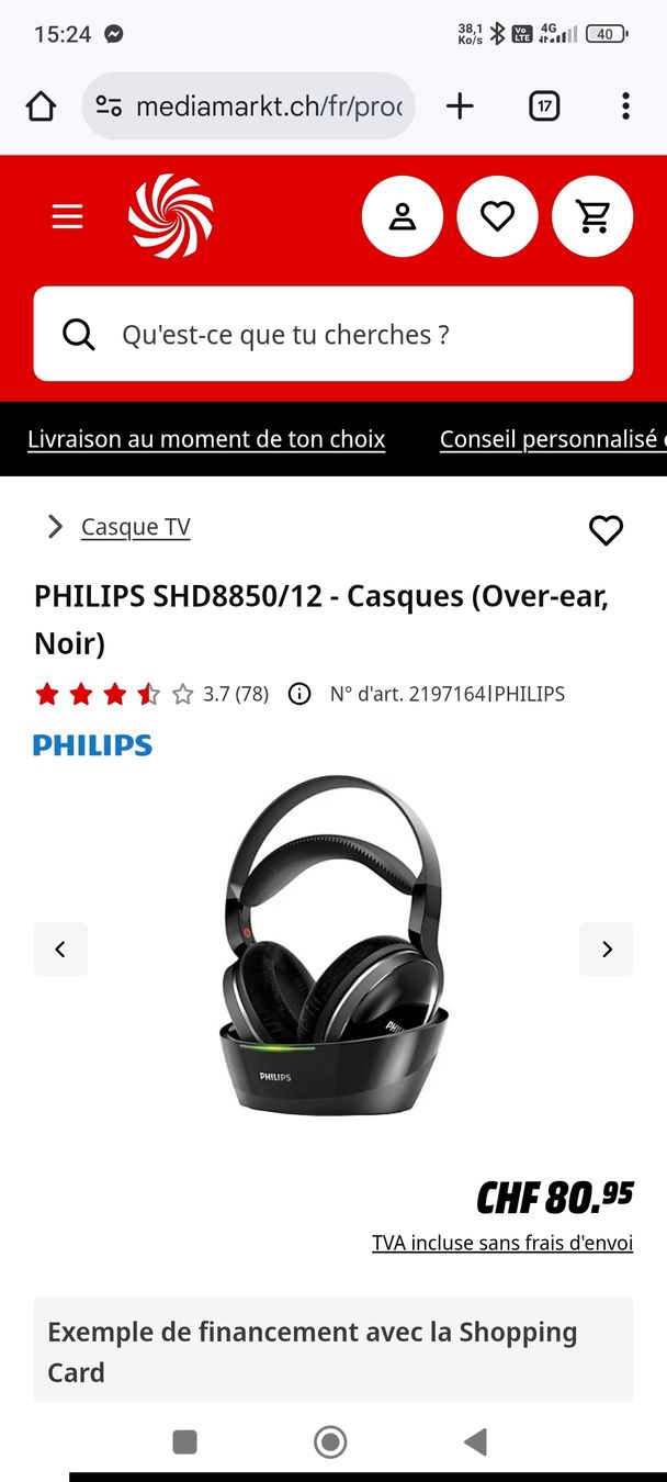 Philips Cuffie: Écouteur TV bluetooth. Comfortable, comme neuf. – Nuovo (secondo la descrizione) da Unterseen venduto da Pernod52 1