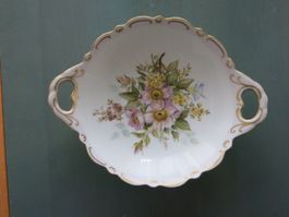 Porzellan Schale mit Griff Blumenmuster