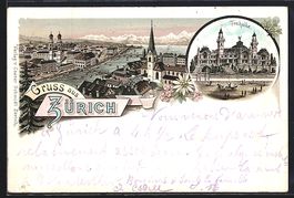 Litho Zürich, Ortsansicht mit Tonhalle