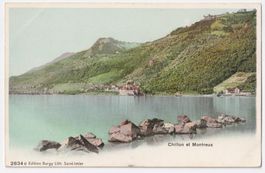 AK Chillon et Montreux VD, Burgy Lith. farbig, ungelaufen