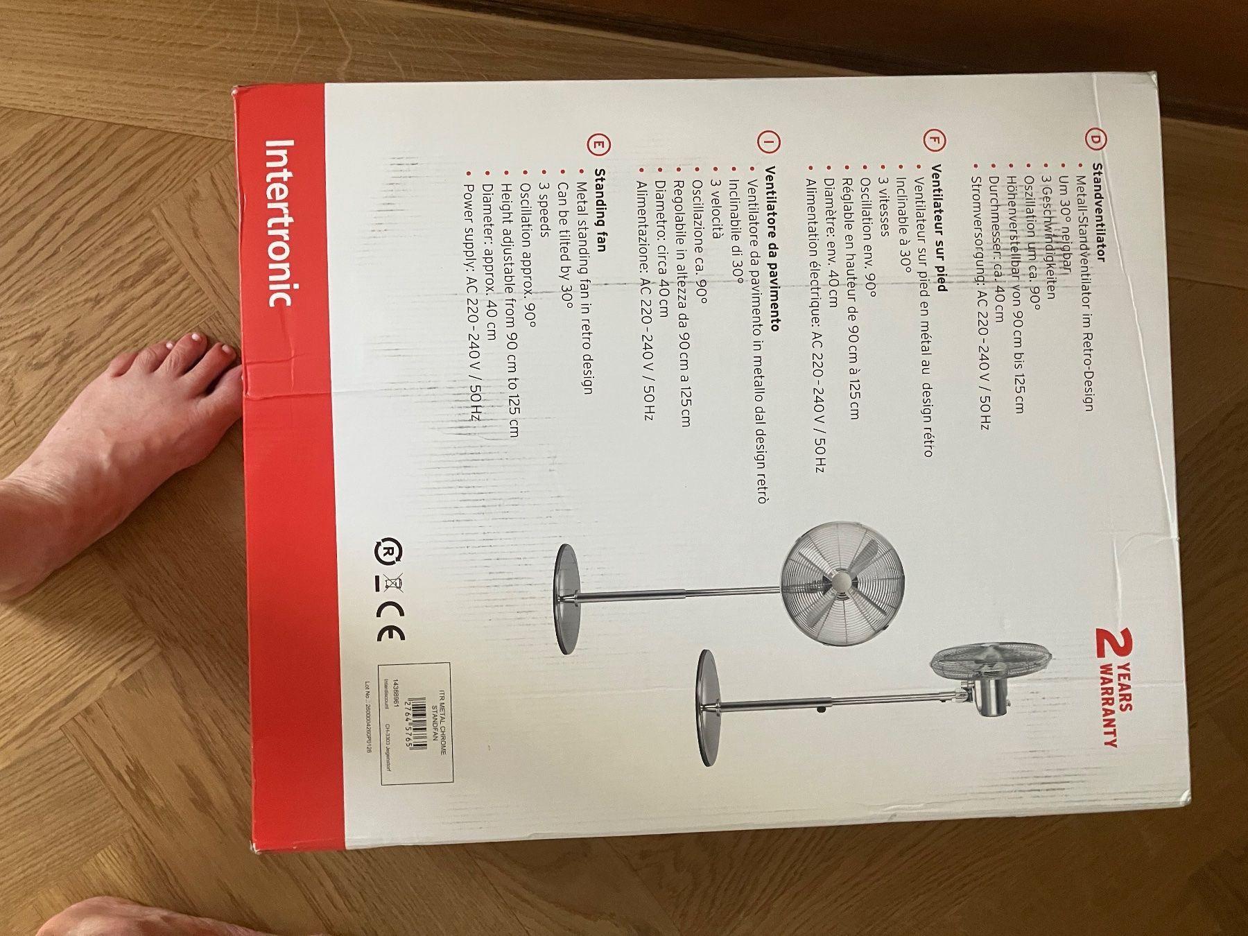 Ventilateurs: Intertronic Standventilator Chrome (70dB) SilberA – Neuf avec emballage d'origine à Basel par mySira 1