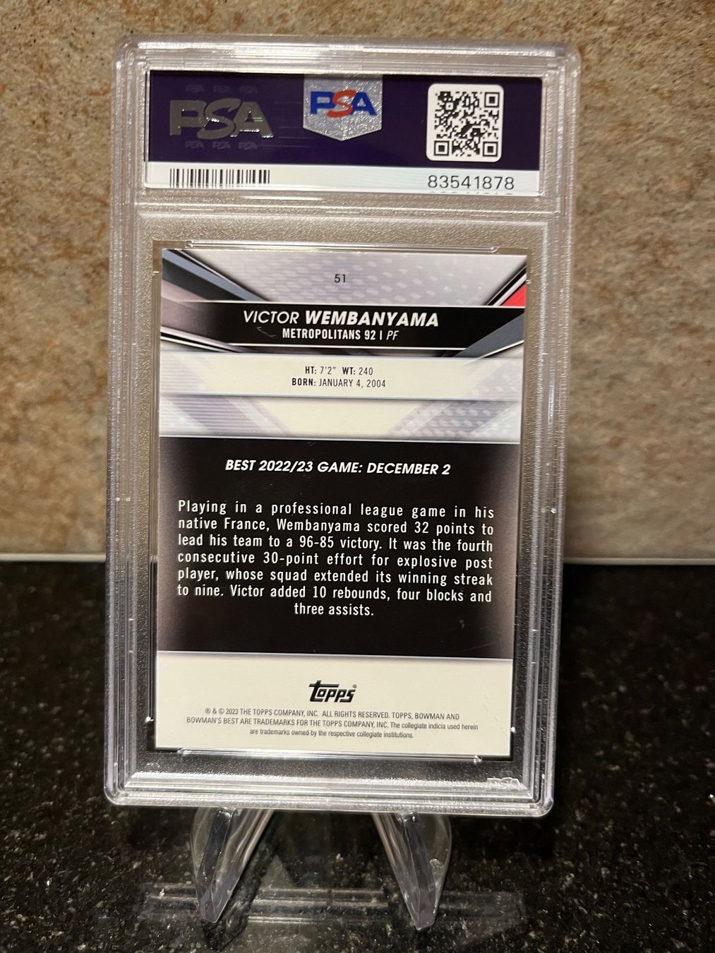 Nba Sammelbilder & Trading cards: NBA VICTOR WEMBANYAMA Bowman University PSA – Gebraucht aus Moudon von AndreSR89 1
