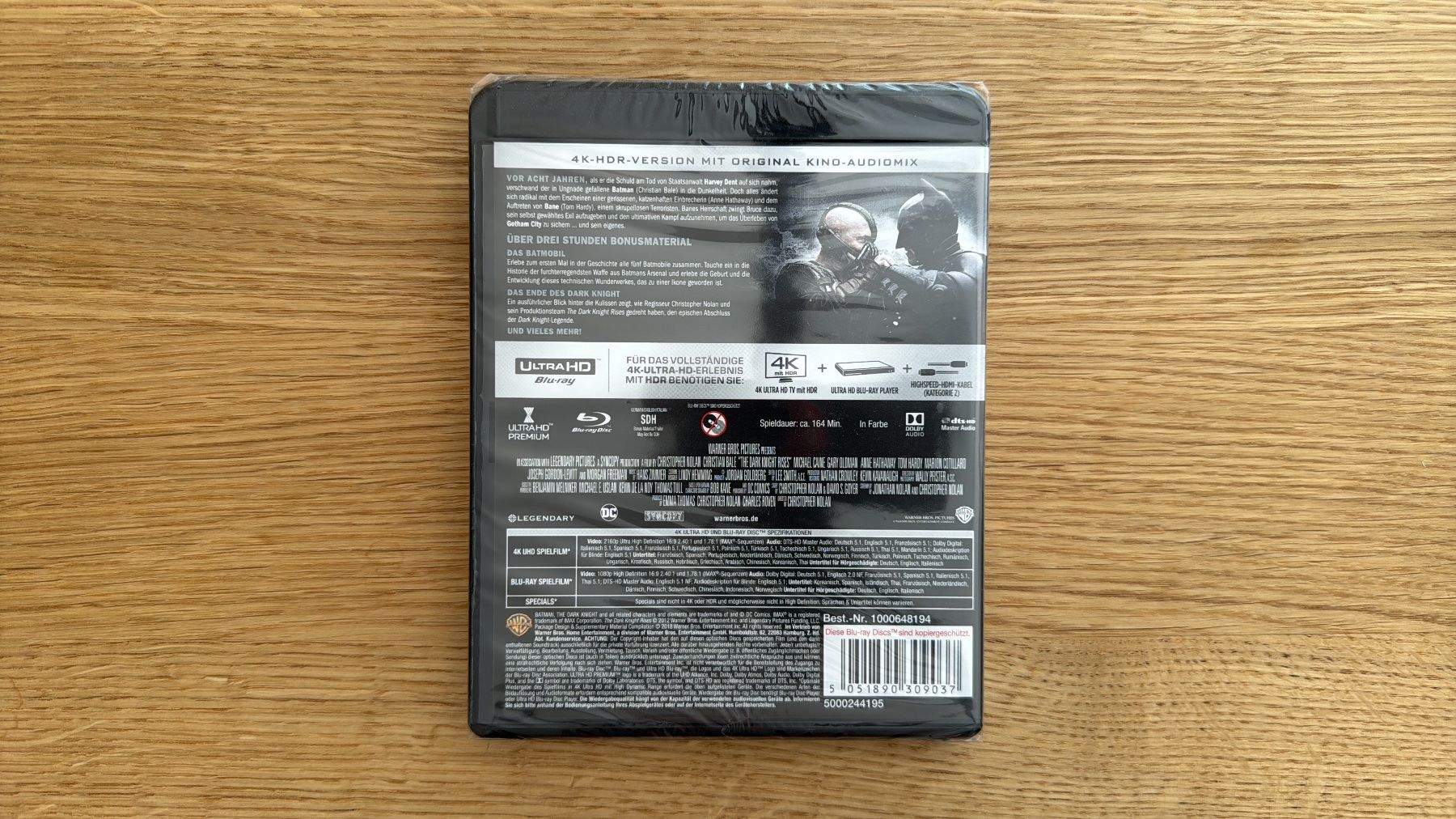 Tutti i DVDs: Batman - The Dark Knight Rises - 4K UHD Blu-Ray – Nuovo e nell'imballaggio originale da Wallisellen venduto da Art_Vendorlay 1