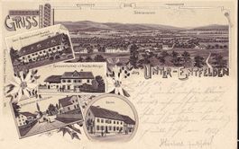 Unterentfelden braune Lithografie 5 Bilder Bären Metzger
