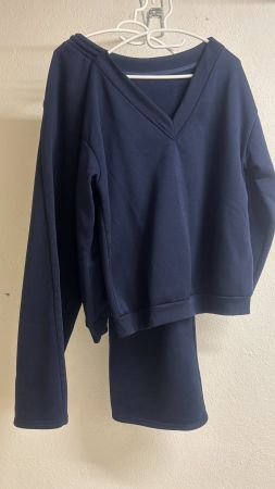 Dunkelblauer, kuscheliger Hausanzug - Gr. XL (Z)