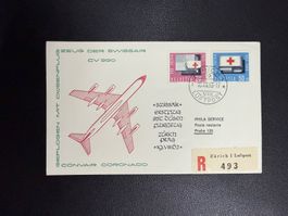 Swissair Erstflugbrief Zürich - Prag 1963