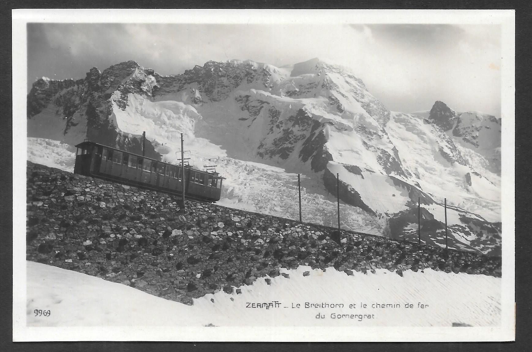 Cartoline postali: Zermatt Breithorn mit Gornergrat-Bahn – Usato da Olten venduto da clotaldi