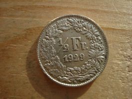(S) 1/2 Franken 1929 UNZ-