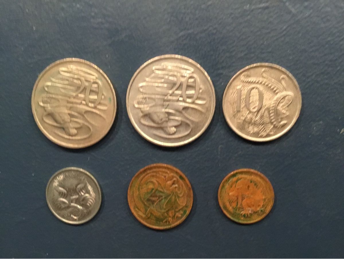 Tutti le monete: 6 Münzen Australien 2x20 Cent 10 Cent 5 Cent 2 Cent 1Cent – Usato da steinach venduto da Haudi5