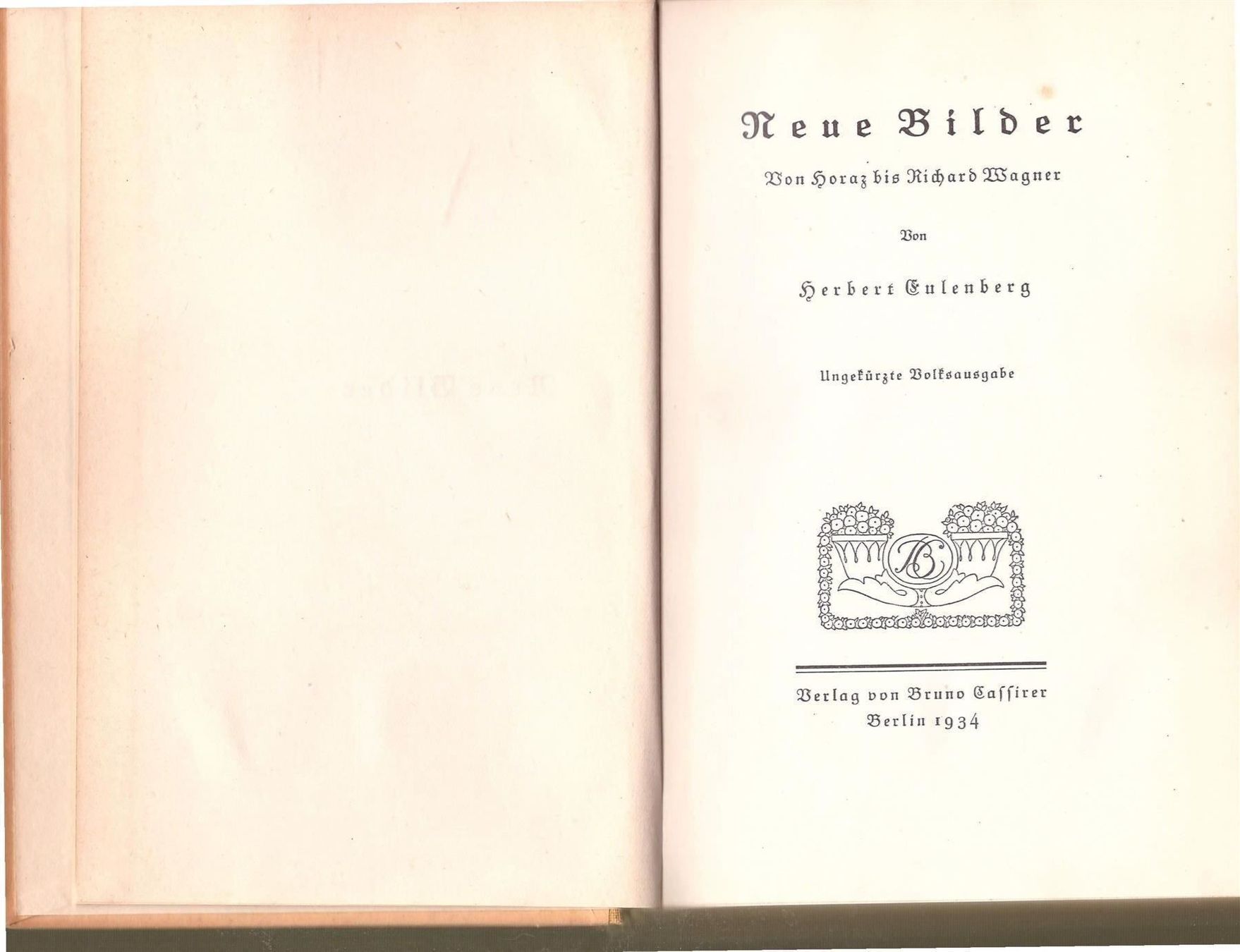 Libri: Herbert Eulenberg -  Neue Bilder – Usato da Nunningen venduto da mercury-for-books 2