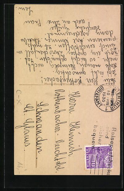 Cartes postales: AK Winterthur, Hauptpost, Obergasse – D'occasion à Berlin par bartko-reher 1
