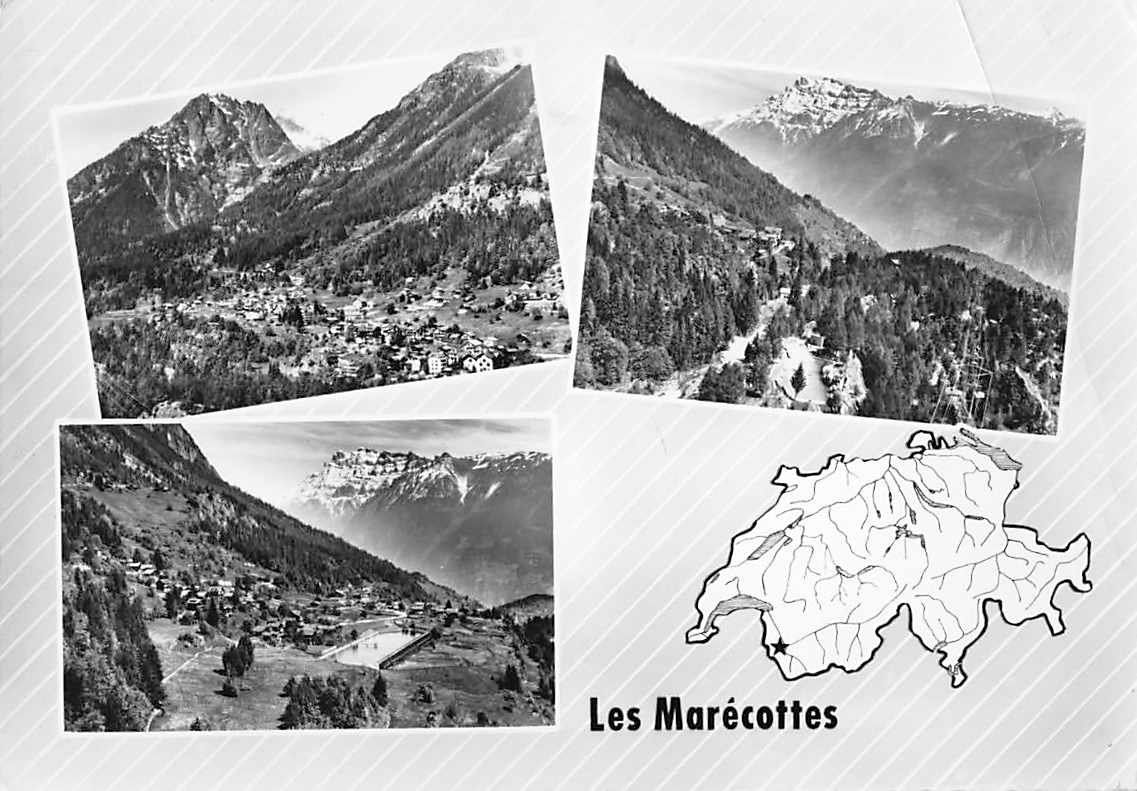 Cartoline postali: 3x SOUVENIR de LES MARECOTTES VS – Usato da Winterthur venduto da SchatzchischtliWinti 4