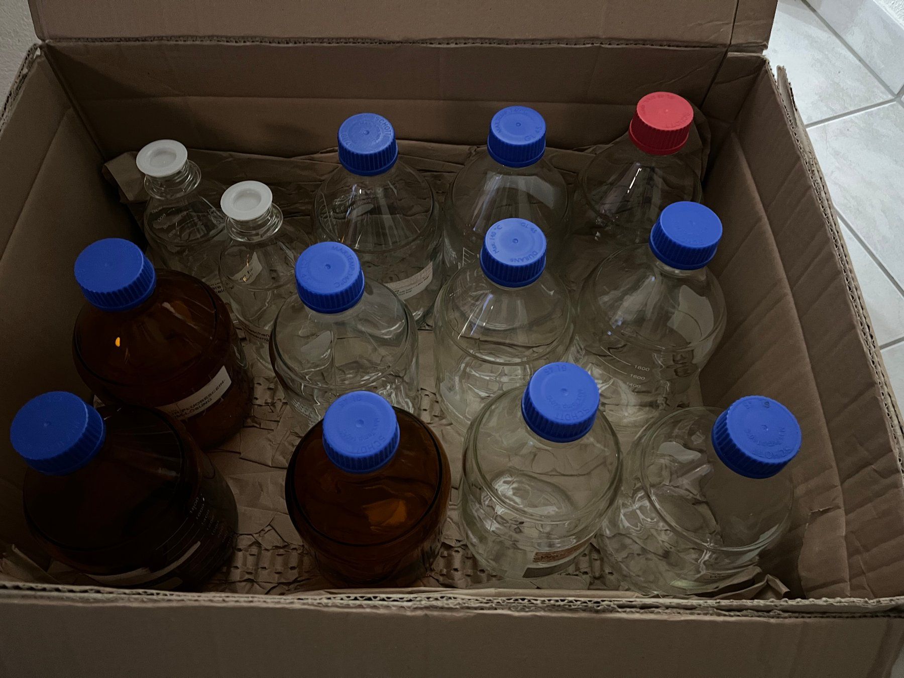 Laboratorio & Camera oscura: 13 Schott Duran Flasche, Laborflaschen – Usato da St.Gallen venduto da Reto247