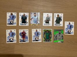 11 Fussballkarten Manchester City Topps Match Attax Set