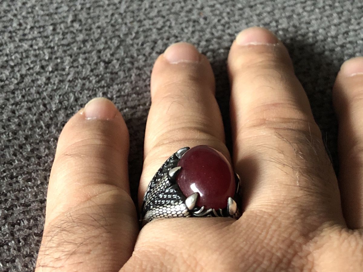 Anelli: Silberring 925 mit rotem Echte Stein & Drachenmotiv – Nuovo (secondo la descrizione) da Läufelfingen venduto da Original100 4
