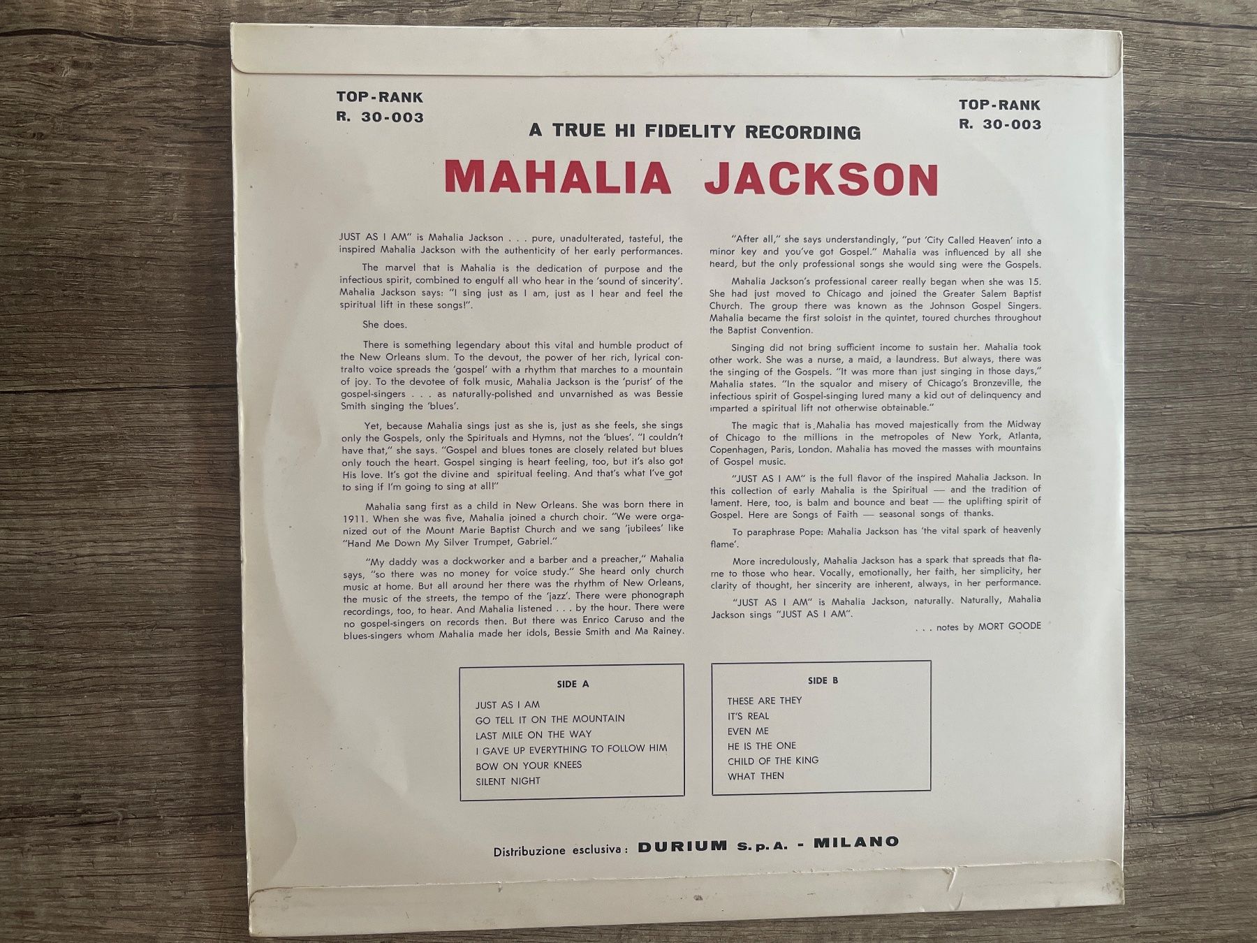 Dischi in vinile: A630/Mahalia Jackson "Just As I Am" – Usato da Frutigen venduto da Philippe_jsp 1